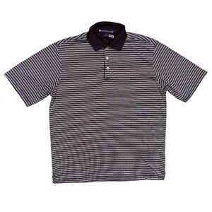 Chase Edward Golf Striped Polo Shirt Short Sleeve Small